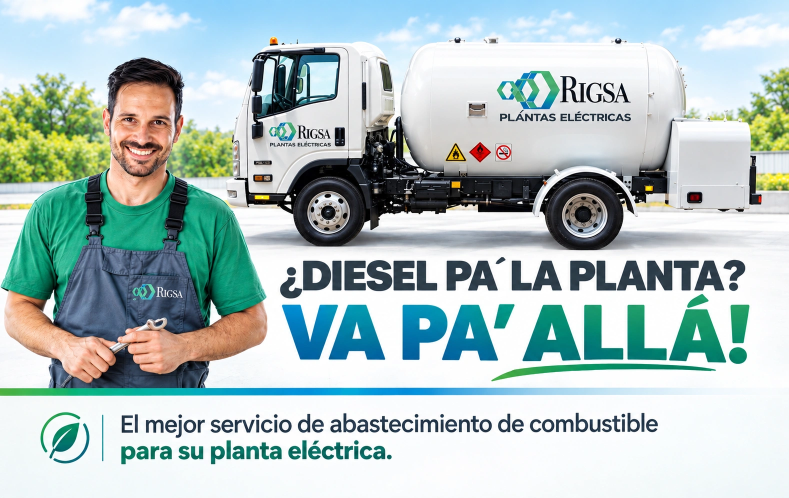 Suministro de diesel a domicilio para plantas eléctricas RIGSA