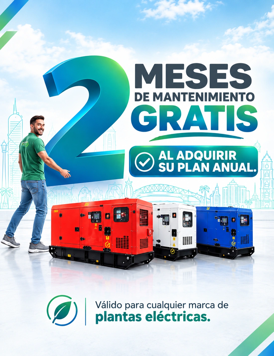 Promoción de 2 meses gratis de mantenimiento preventivo para plantas eléctricas RIGSA