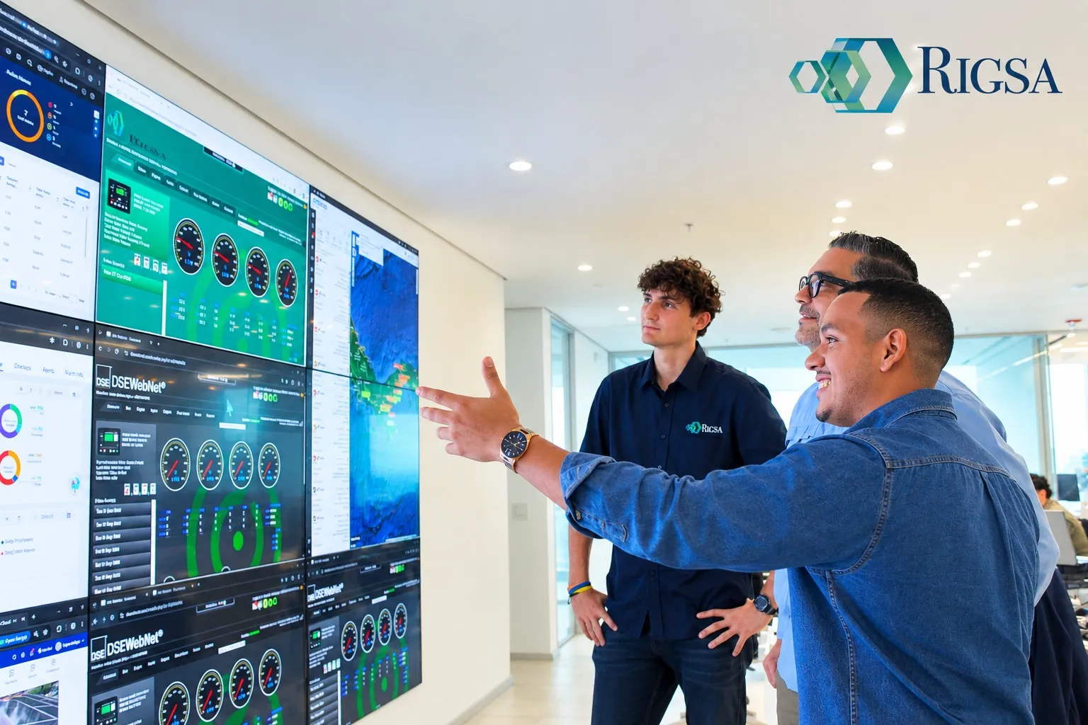 Equipo de RIGSA monitoreando generadores en tiempo real desde la plataforma DSE WebNet